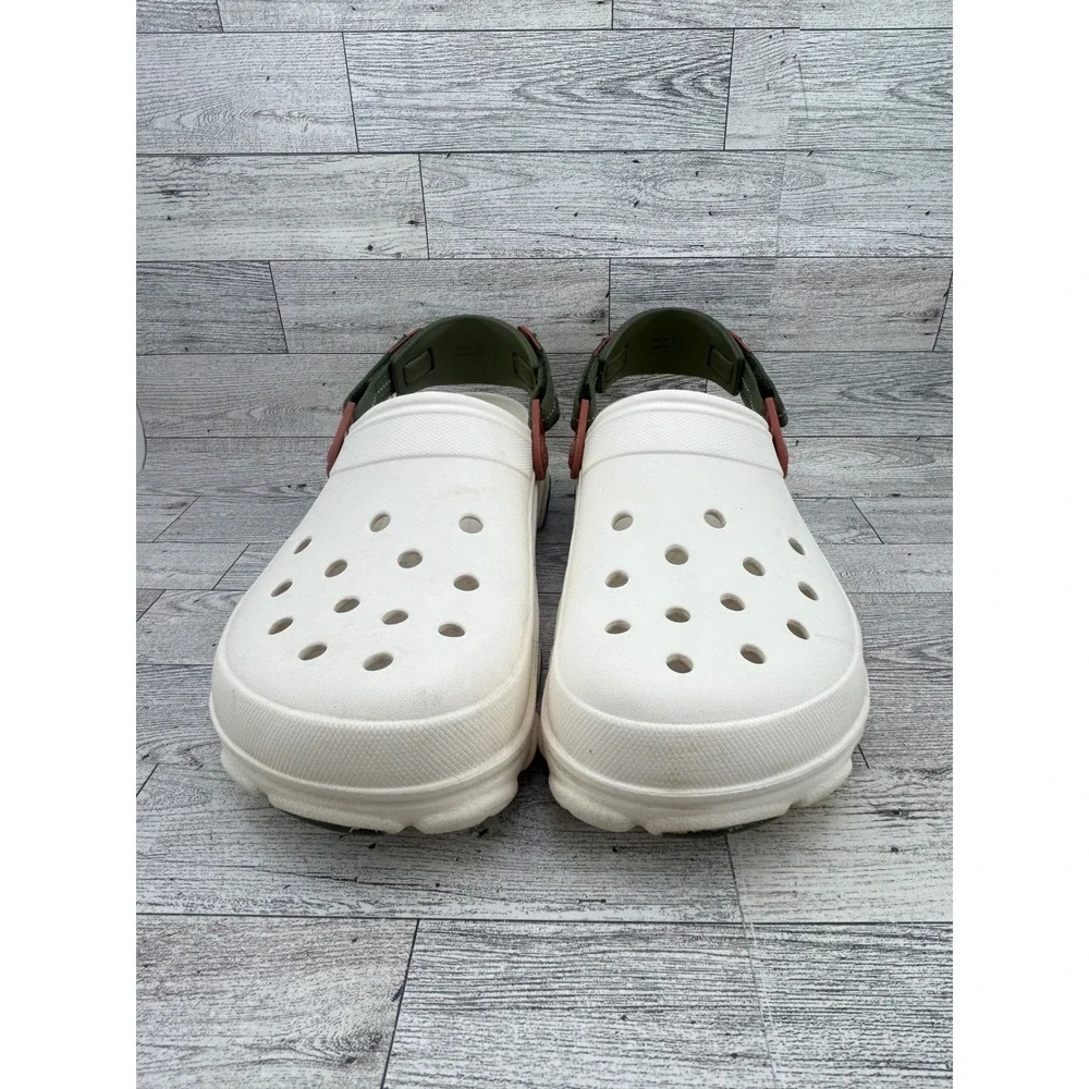 Crocs Classic All-Terrain Clogs Men 10‎ Women 12 Off White Olive Green Burgundy
